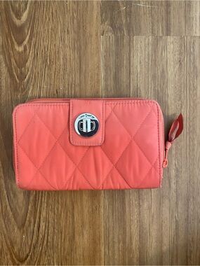 Vera Bradley Coral Quilted Zip-Around Wallet